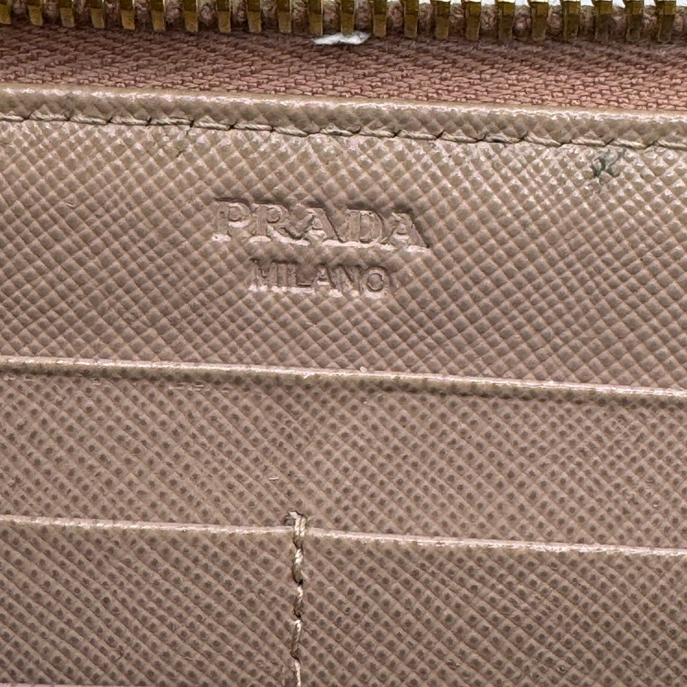 Prada - authentic Saffiano leather taupe zip around wallet - GUC - Picture 9 of 14